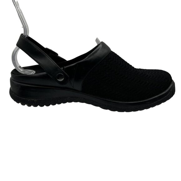 Drew Savannah Women 10 M Stretchable Clog  Black Wavy Slip On Shoes Buckle Mule - Picture 5 of 13